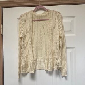 Chic Cream Open-Front Cardigan